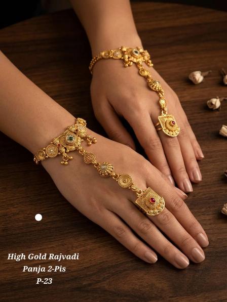 High gold rajvadi panja p 23 Wholesale designer artificial jewellery in Gujarat